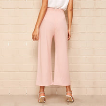 Load image into Gallery viewer, Pink High Waist Belted Wide Leg Pants
