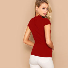Load image into Gallery viewer, Keyhole Back Ladder Cut-out Cap Sleeve Top